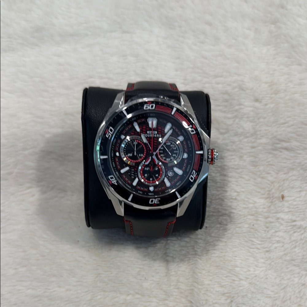 Tourneau Black and Red Acura Limited Edition Sport Chronograph Watch